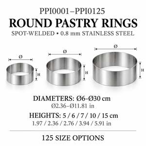 Anneau à gâteau Fida rond droit 0,8 mm de hauteur 7 cm en acier inoxydable - Product Image 3