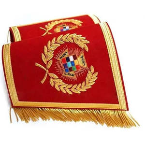 Maçonnique Regalia Artisanat Officiers Manchette Gantelet Top Vente Maçonnique Regalia À La Main Broderie Menottes - Product Image 3