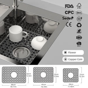 Eco-Friendly Square Silicone <b>Sink</b> <b>Protector</b> <b>Mat</b> Food Grade Safe for Kitchen <b>Sinks</b> and Coasters Home Use - Product Image 2