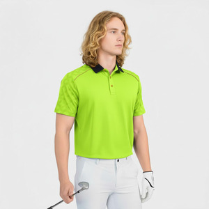 Chemise de golf personnalisée en maille unie respirante brodée à manches courtes coupe classique pour homme - Product Image 5