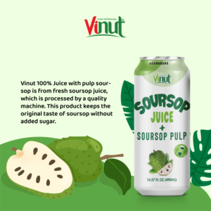 La bebida de jugo de Guanábana naturalmente refrescante más vendida de 490ml con pulpa lista para enviar fabricada en fábrica de Vietnam (OEM, ODM) - Product Image 4