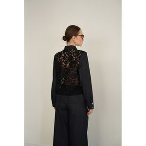 Lace Detailed Denim Wholesale <b>Shirt</b> - [object Object] - Product Image 5