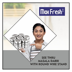 Maxfresh 7-Dabba Alambre de Plata Redondo Masala Dabba Set 7 Cucharas Hogar Cocina Ecológico Especias Herramientas Material Plástico - Product Image 5