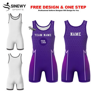 ชุดซิงเกิลเล็ตมวยปล้ำแขนสั้นผ้าโพลีเอสเตอร์พิมพ์ลายดิจิตอลโลโก้ด้านหน้าตามสั่ง ระบายอากาศได้ดี ทนทาน ผ้าหนา 200gsm สำหรับผู้ชาย - Product Image 5