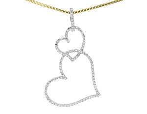 Pendentif en forme de cœur élégant avec diamants Moissanite Collier en argent Cadeau pour occasions spéciales - Product Image 1