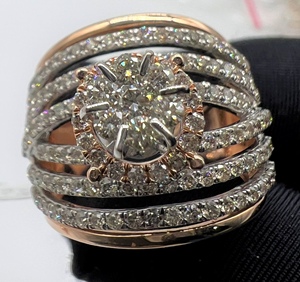 Elegante y Lujoso Anillo de Compromiso para Mujer en Oro Sólido de 14k/18k con Baño de Rodio, Diamante Natural Certificado por Terceros, Moderno - Product Image 2