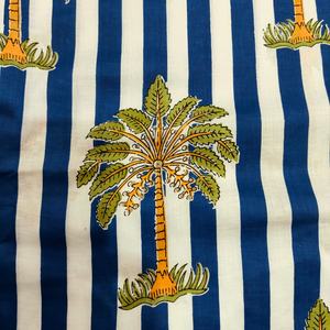 Palm Tree Block Print Cotton Cambric 60x60 Running Fabric Traditional Jaipuri Print Eco-Friendly Organic Curtain Craft Boys - Product Image 2