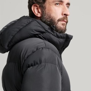 Veste longue matelassée en gros, veste à fermeture éclair, capuche, logo brodé sur la veste, design ODM, dernier design, 2026 - Product Image 6