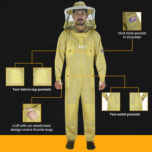 Vêtements de travail de couleur jaune Costume d'abeille en nylon-polyester Costume d'abeille sur mesure Costume d'abeille le plus vendu Costume d'abeille - Product Image 2