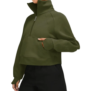 High Quality Custom Logo Printed Summer Oversized 1/4 Quarter-Zip Pullover Shirt Drop Shoulder <b>Sweatshirt</b> Workout Fitness - Product Image 3