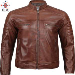 <b>Men</b> Genuine Brown Leather Cow Leather Jacket for <b>Men</b> - Product Image 3