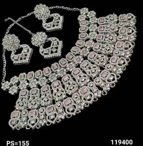 Indian Traditional Kundan Silver Plated Jewellery Set and Copper Necklace Set for Women & Girl Indian <b>Accessories</b> Jewlery Women - Product Image 3