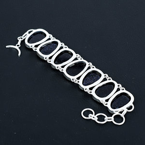 Bracelet délicat en argent sterling avec pierre de soleil bleue, charme vintage, bijoux faits à la main, cadeau pour maman - Product Image 2