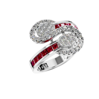 Bague élégante en argent sterling 925, bijoux de fiançailles personnalisés OEM, moissanite originale, rubis synthétique, 57 pierres invisibles