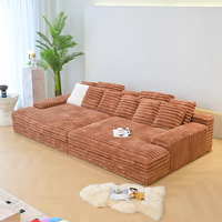YY11 #   Canapé modulaire moderne à trois places avec rembourrage en éponge et tissu en velours côtelé pour salon