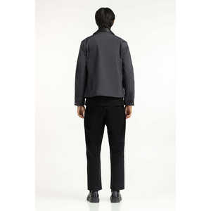 Veste de travail en toile coupe classique, col montant, fermeture éclair, revêtement imperméable, style streetwear pour la saison d'automne, taille XS - Product Image 4