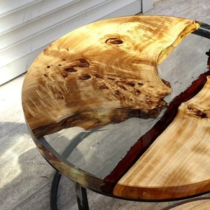 Fait à la main 100% commande personnalisée résine époxy claire salle à manger Live Table Kit pour Table basse avec sièges pour meubles de maison - Product Image 5