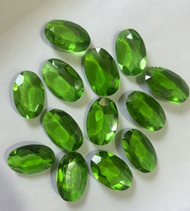 Verre doublet de péridot naturel, facetté des deux côtés, coupe mixte, personnalisé, qualité AAA, certifié par un tiers, pour la fabrication de bijoux, prix par - Product Image 2