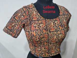 Women Comfort Fit Stretchable Blouse Kalamkari Printed Readymade Saree Blouse for Daily Wear for Best Wholesale Price - Product Image 2