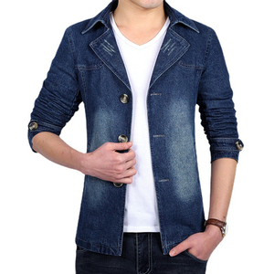Chaqueta vaquera ajustada para hombre, nueva moda de primavera, gabardina informal con solapa de un solo pecho y patrón de camuflaje para invierno - Product Image 4
