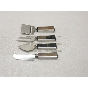 Ensemble de 4 couverts en acier inoxydable, design merveilleux, couverts de taille personnalisée, ensemble de couverts en résine avec poignées en pierre tombale - Product Image 5