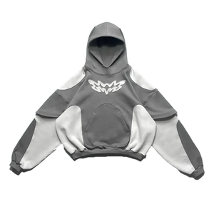 Personalizado ecológico a prueba de viento apenado bordado térmico gráfico pesado de gran tamaño de algodón Streetwear Vintage hombres Sudadera con capucha - Product Image 5