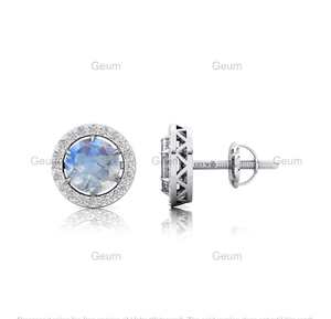 Joyería minimalista, pendientes de piedras preciosas de piedra lunar arcoíris Natural en oro macizo de 14K, joyería fina para mujeres y niñas - Product Image 4