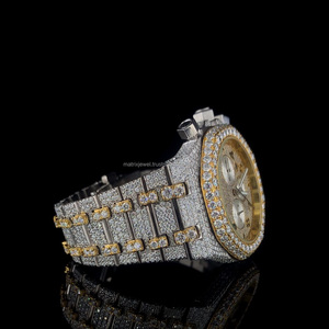 Dernière montre en diamant de laboratoire Montres en diamant VVS CVD de luxe en or mécanique Iced Out Montres en diamant Montre de marque unisexe - Product Image 2