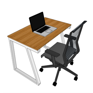 BFTB2001 Trapez Bamboo II 100x60cm Simple Minimalist Office <b>Desk</b> <b>Foldable</b> Wooden Computer <b>Desk</b> with Assembled Iron Legs - Product Image 4