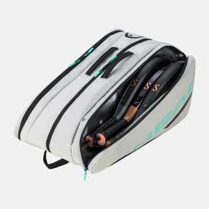 Sac de sport HEAD Padel Tour grande capacité 50-70L blanc, logo personnalisable, fermeture éclair étanche, matière nylon PU - Product Image 2