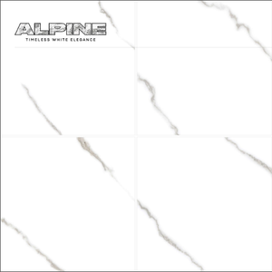 ALPINE Elegance Model-CARRARA STATUARIO 600x600mm Azulejos de cerámica blanca Mármol brillante Aplicación de pared y suelo Cerámica Novac - Product Image 3