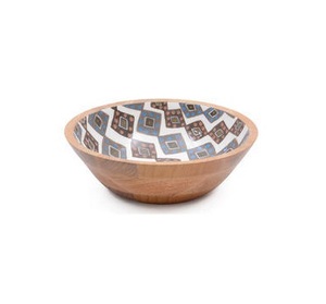 Best Selling Wooden <b>Bowl</b> Enamel Print Dinnerware <b>Bowl</b> Acacia Wood Handmade <b>salad</b> <b>Bowl</b> at Low Price - Product Image 1