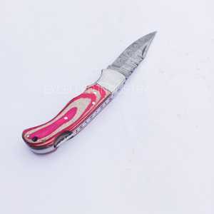 Serrure arrière à la main damas multifonctionnel survie en plein air couteau pliant Pakka manche en bois couteau de poche - Product Image 5