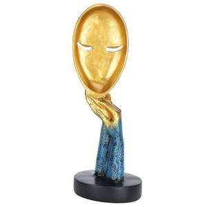Art abstrait aluminium méditation Sculpture élégant masque ornements visage Sculpture pour la décoration de la maison décor de Table - Product Image 3