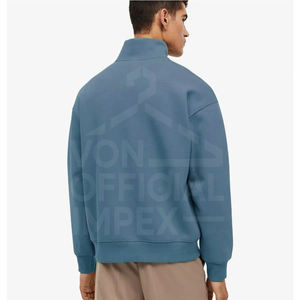 Sudaderas con media cremallera de alta calidad al mejor precio, cómodas sudaderas básicas de algodón mezcladas para invierno con media cremallera - Product Image 3