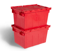 Caisse de transport logistique en plastique, conteneur de sécurité avec couvercles attachés, 50L, 600X400X320mm, TSS-TBX600*400*320