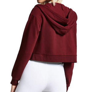 Sudaderas con capucha y sudaderas con cremallera personalizadas de gran tamaño con cremallera completa de algodón 100% empresa de fabricación Sudadera con capucha sexy para niña Sudadera con capucha para mujer - Product Image 3