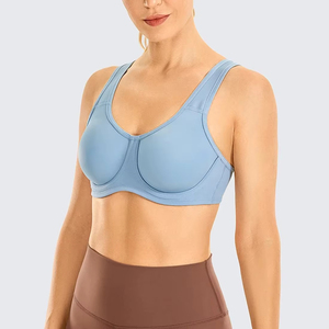 Soutien-gorge de sport pour femmes personnalisé, de haute qualité, respirant, écologique, réversible, logo frontal, séchage rapide, spandex/nylon, vente en gros - Product Image 2