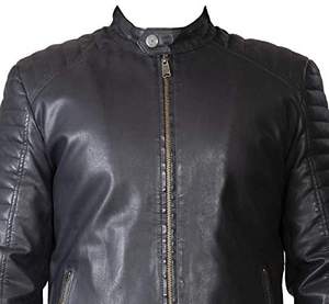 2025 veste en cuir PU véritable décontractée pour hommes avec col montant fermeture éclair manches longues Services OEM de haute qualité pour l'hiver - Product Image 2