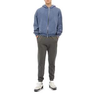 Hot <b>Sale</b> Customizable Vintage <b>Washed</b> Zip Up Hoodies 100% Cotton Fleece Drop Shoulder Boxy Fit Latest Trendy Zip Hoodies <b>for</b> Men - Product Image 4