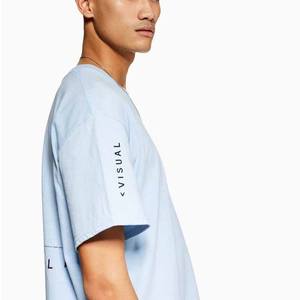 Meilleure vente T-shirt en coton Hip Hop T-shirt uni pour l'impression de logo personnalisé T-shirts en coton épais grande taille pour hommes avec impression bouffante - Product Image 6