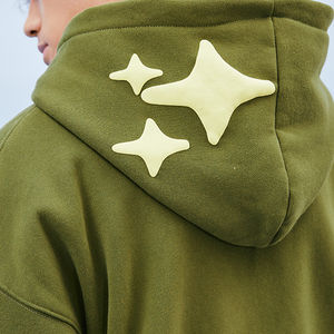 2025 personnalisé surdimensionné bouffée impression hommes sweats à capuche meilleure qualité tenue décontracté très respirant bouffée impression sweats à capuche - Product Image 2