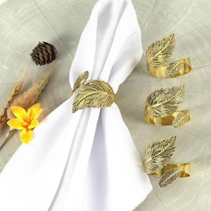 Leaf Design Anneaux de serviette de qualité élégants décors fonctionnels durables pour table à manger formelle et décontractée disponibles au prix de gros - Product Image 1