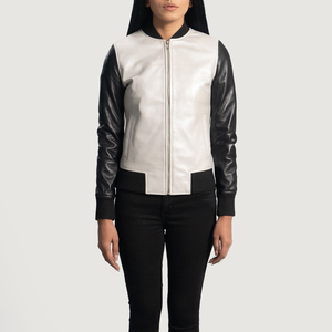 Chaqueta de Cuero Casual de Manga Larga para Mujer con Cuello Alto, Cierre de Cremallera, Estilo Moderno y Urbano para Invierno - Product Image 1