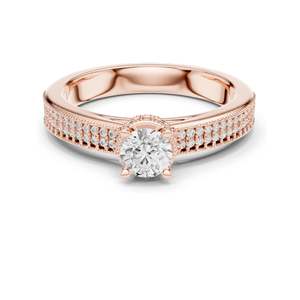 Bague en diamant de laboratoire rond brillant de 0,768 CT pour femme, clarté VVS-VS EF, or 18 carats, 14 carats, 10 carats et argent 925, moissanite - Product Image 1