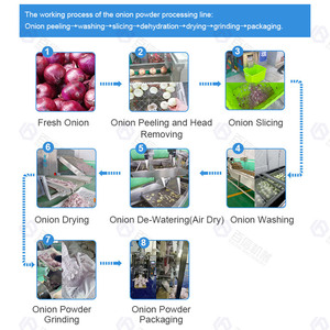 สายการผลิตผงหัวหอมแบบอัตโนมัติเต็มรูปแบบ SUS304 50-1000 กก./ชม. เครื่องปอก หั่น ตัด อบแห้ง และบดหัวหอม - Product Image 5