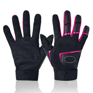 High Quality Durable Professional Baseball Batting Gloves Custom PU Leather in Red and White with Custom Logo and Custom Size - Product Image 4