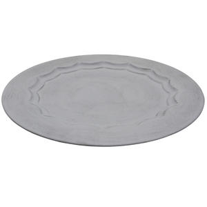 Plateau de service rond en métal, couleur nickel antique, plat et plateau pour servir les aliments dans les restaurants, artisanal - Product Image 2