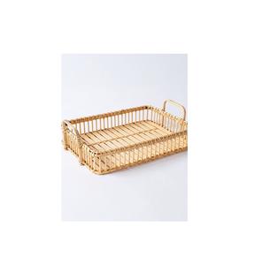 Maravillosa bandeja de servicio de ratán de bambú moderna, vajilla hecha a mano para almacenamiento, decoración del hogar de granja - Product Image 3