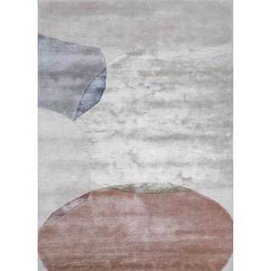 Tapis tufté à la main en laine et viscose couleur ivoire à motif abstrait pour usage domestique - Tnq-484 - Product Image 1